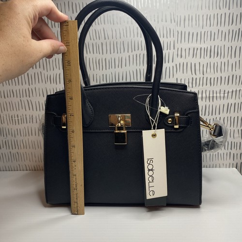 Isabelle PETA Vegan Tote Shoulder Bag Faux Leather Zip Closure NWT Black - Picture 2 of 12