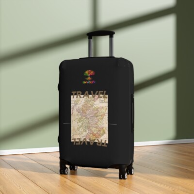 Travel Map Luggage Cover | Envolvp Suitcases Cover | Design Luggage Cover