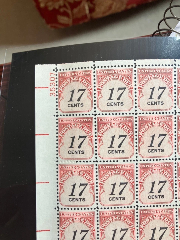 U.S #J104 17¢ POSTAGE DUE SHEET mint N/H Dull Gum 35307 Premium Series - Image 2 of 3