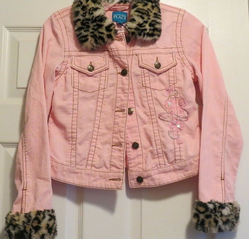 Children's Place jacket pink cheetah 