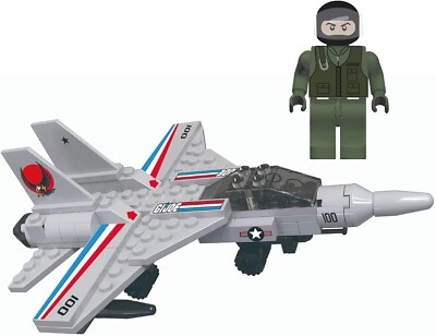 G.I. Joe Skystriker jet fighter construction set pilot mini-figure