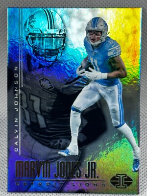 2017 Panini Illusions 32 Calvin Johnson Marvin Jones Jr Rainbow Foil Lions Card