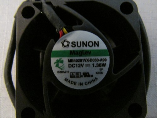 Sunon MagLev Fan MB40201VX-D030-A99 DC12V 1.38W 3-Wire With Screws New - Picture 3 of 3