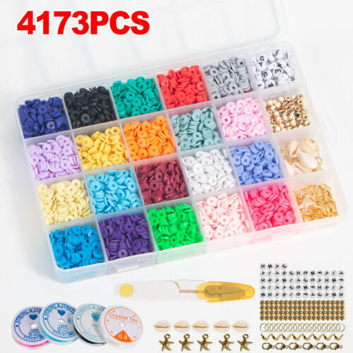 9600pcs Clay Beads for Bracelet Making Kit, 96 Colors Polymer 