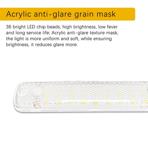 Car LED Dome Light 36LED 12V-85V Truck Interior Light With Switch Night Reading - Picture 6 of 11