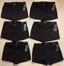 Lot Of 6 Womens Super High Rise Seamed Black Jeans Shorts Wild Fable Sz 4 NWT