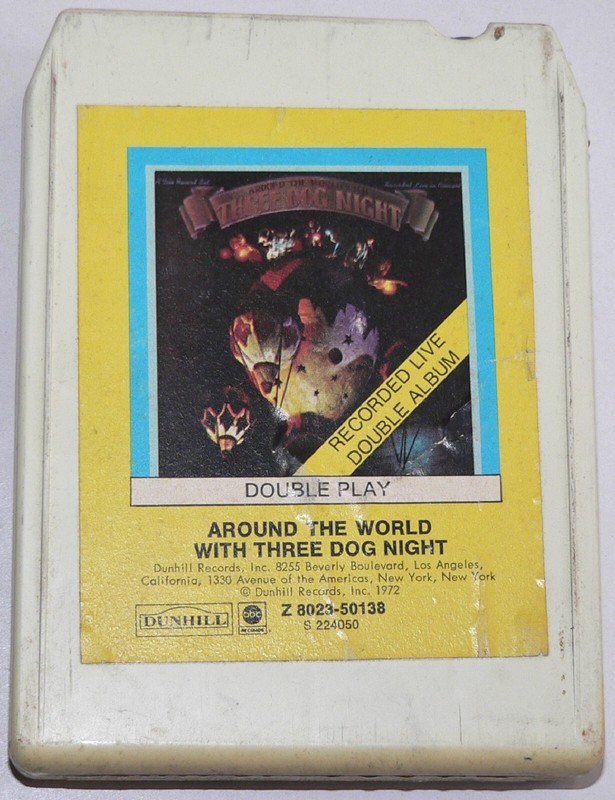 8-track / stereo 8 tape: "Around the World," Three Dog Night, Dunhill 8023, 1972