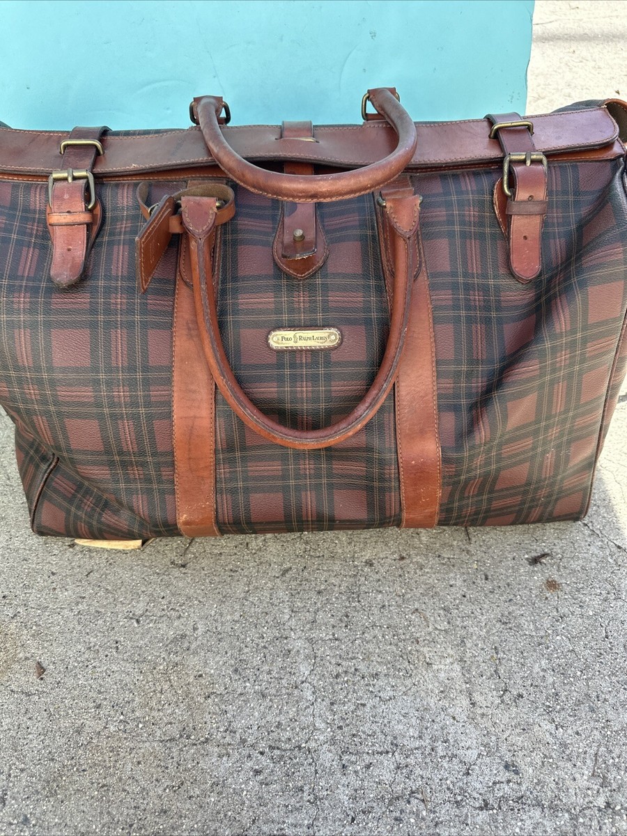 Vintage Ralph Lauren Tartan Plaid Boston Weekend Travel Bag