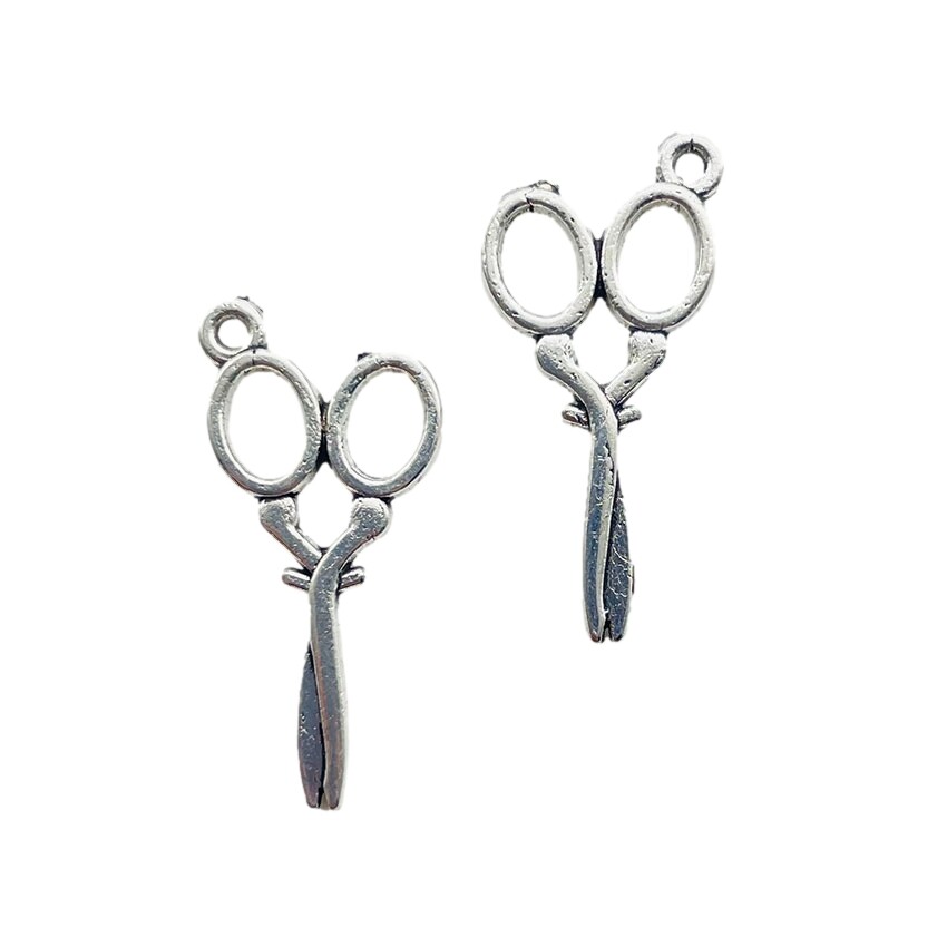 80pcs Antique Silver Scissor Charms for Jewelry Making 30x14mm-image