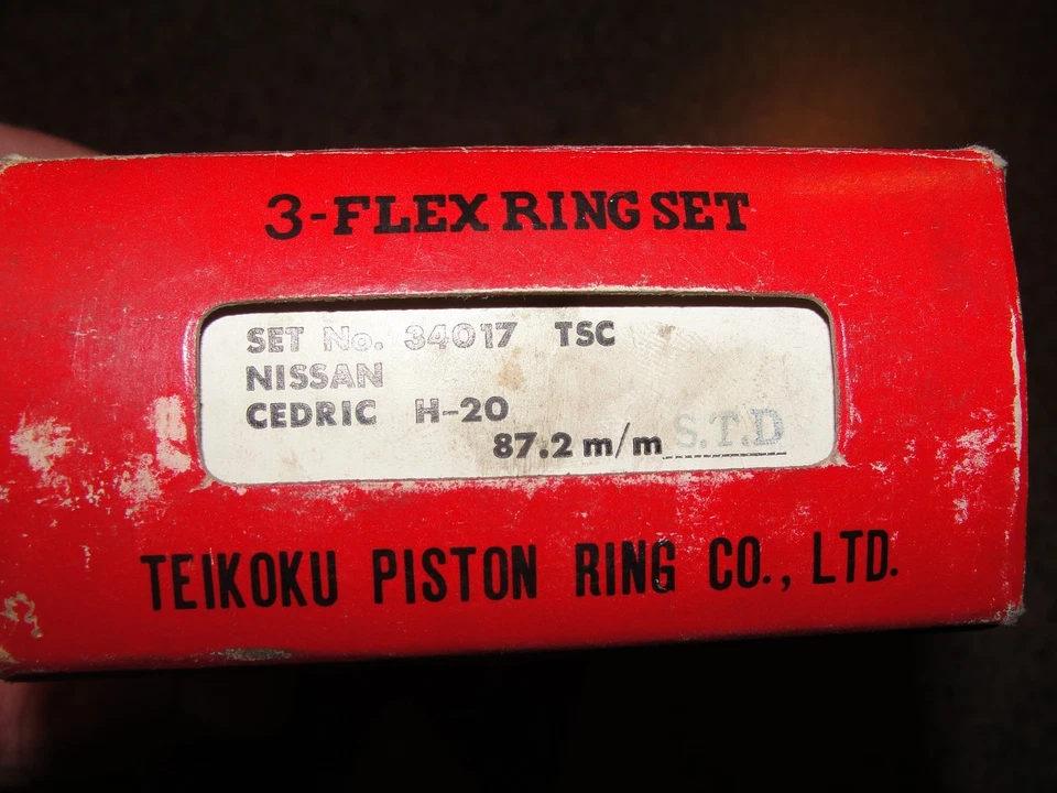 Anéis de pistão OEM Teikoku#34017, Datsun#12033-14601std 64-70 H20/R16 SPL311 1595cc - Imagem 4 de 4