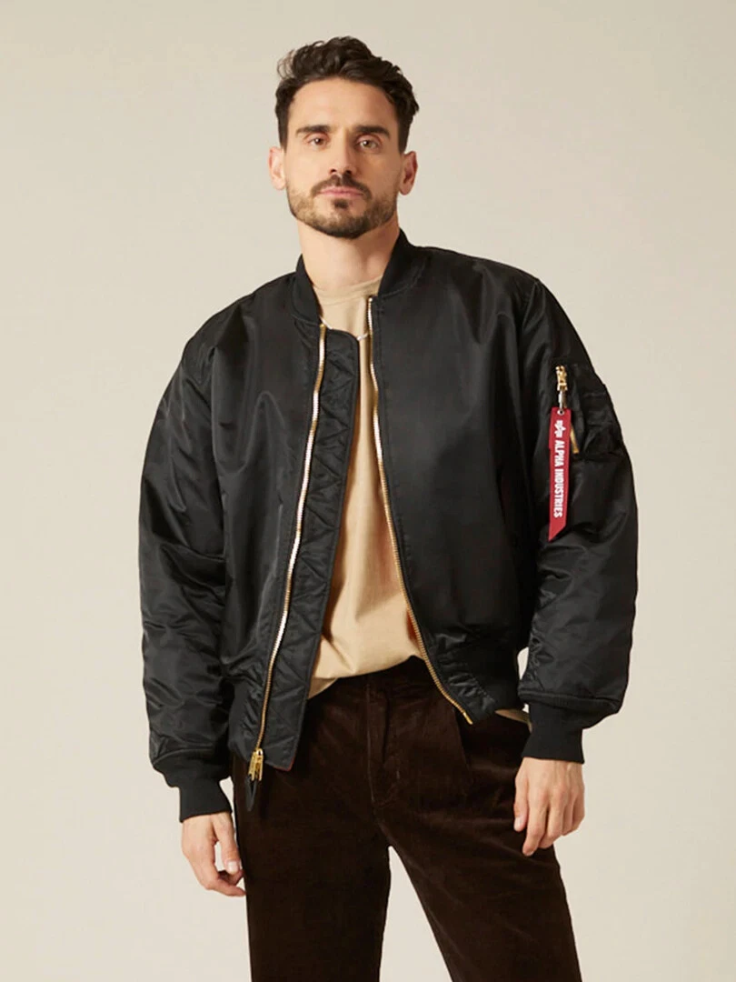 ALPHA INDUSTRIES- MA-1 BOMBER (HERITAGE)- BLACK | eBay