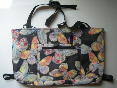 New Large Canvas PURSE HANDBAG Decorative Motif of BUTTERFLIES - Picture 3 of 11