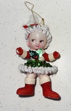 Vintage Walco Bead Sequin Elf Christmas Ornament 52