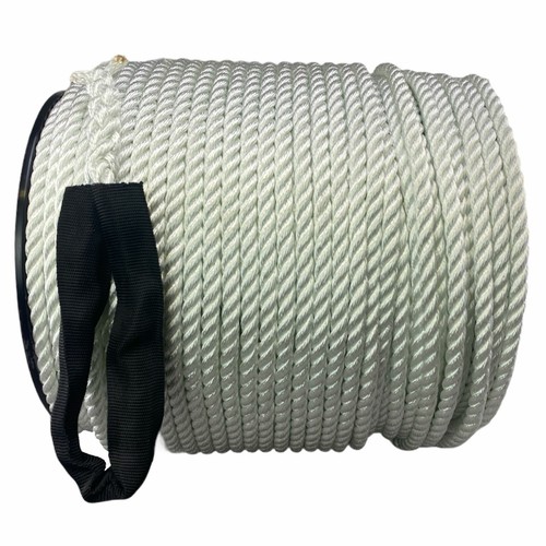 Carrete de cuerda de anclaje de cuerda de nailon blanco de 6 mm C/W 8" protegido suave seleccionar longitud - Imagen 3 de 6