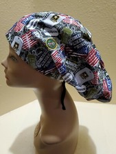 US Army Dog Tags Women's Euro/Chef Surgical Scrub Hat/Cap Handmade