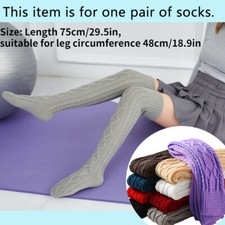 One Pair Ladies Over Knee Socks Thigh High Knit Stockings Yoga Dancing