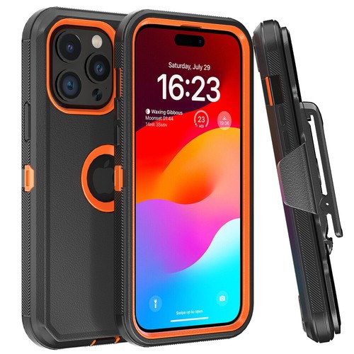 For iPhone 15 Pro Max 14 13 12 11 Case Shockproof Cover+Tempered Glass+Belt Clip - Picture 18 of 41