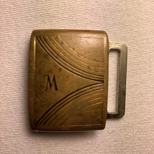 Belt Buckle Verithin Giant Grip Squid Dirigold Monogrammed Initial M Vintage - Picture 2 of 6