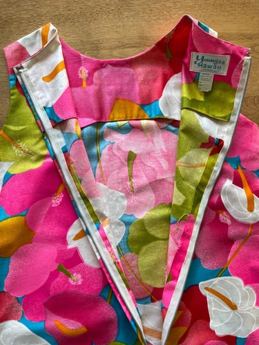 Vintage 70s Young Hawaii Flower Print Sleeveless Dress Size 10 Vibrant Retro - Picture 14 of 23
