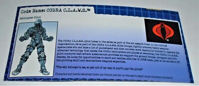 GI JOE File I.D. Card Filecard   2002 Cobra CLAWS C.L.A.W.S. V3( FANG III PILOT)