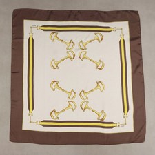 Foulard Gucci Vintage Twill di Seta Morsetti Dorati Italia Anni 70 Originale