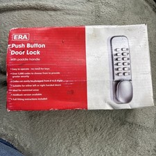 ERA Push Button Door Lock with Paddle Handle Chrome