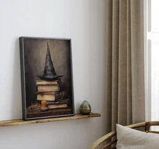 Halloween Printable Wall Art, Witchy Spells Print, Vintage Neutral Witch Poster