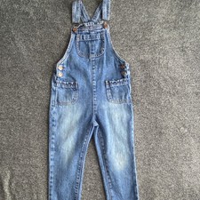 Wonder Nation Girls Denim Overall Blue Adjustable Straps Pockets Sleeveless 5T