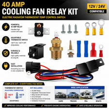 Cooling Fan Relay Kit 40 Amp Electric Radiator Thermostat Temp Control Switch Us Cooling Fan Relay Kit 40 Amp Electric Radiator Thermostat Temp Control Switch Us
