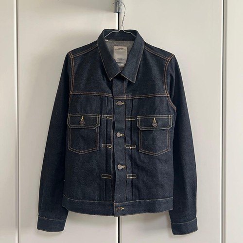 VISVIM 101 JKT Unwashed Indigo Denim Jacket Men's Size 1 #FH ABA