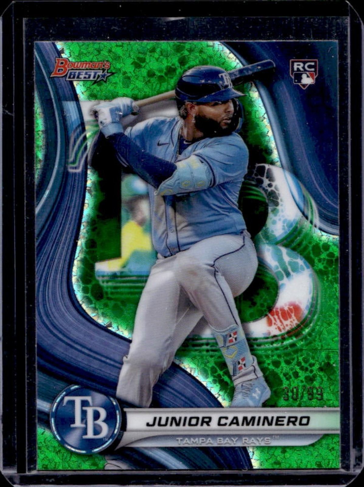 2024 Bowman's Best Junior Caminero Green Mini Diamond Refractor RC #/99 Rays