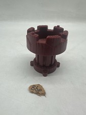 Vintage Dark Red Plastic Castle Tower Toy Part Medieval Playset