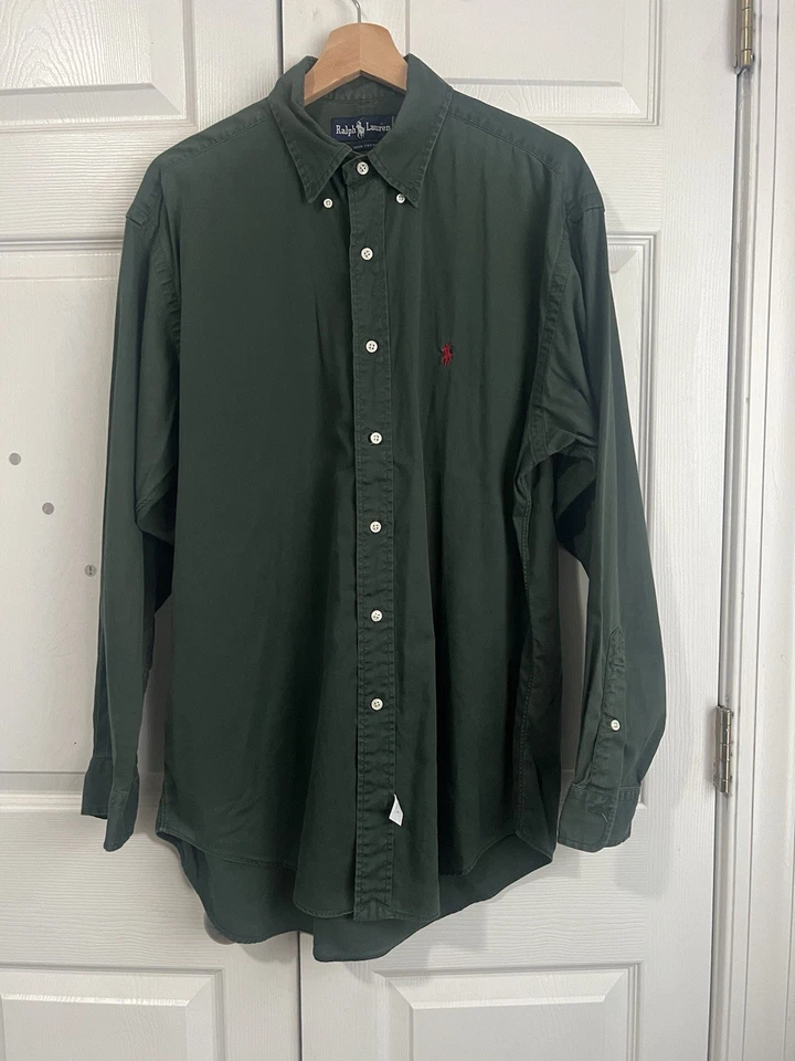 Camisa Polo Ralph Lauren Calce Clásico Para Hombre Manga Larga Con Botones Talla Mediana Foto 2 de 4