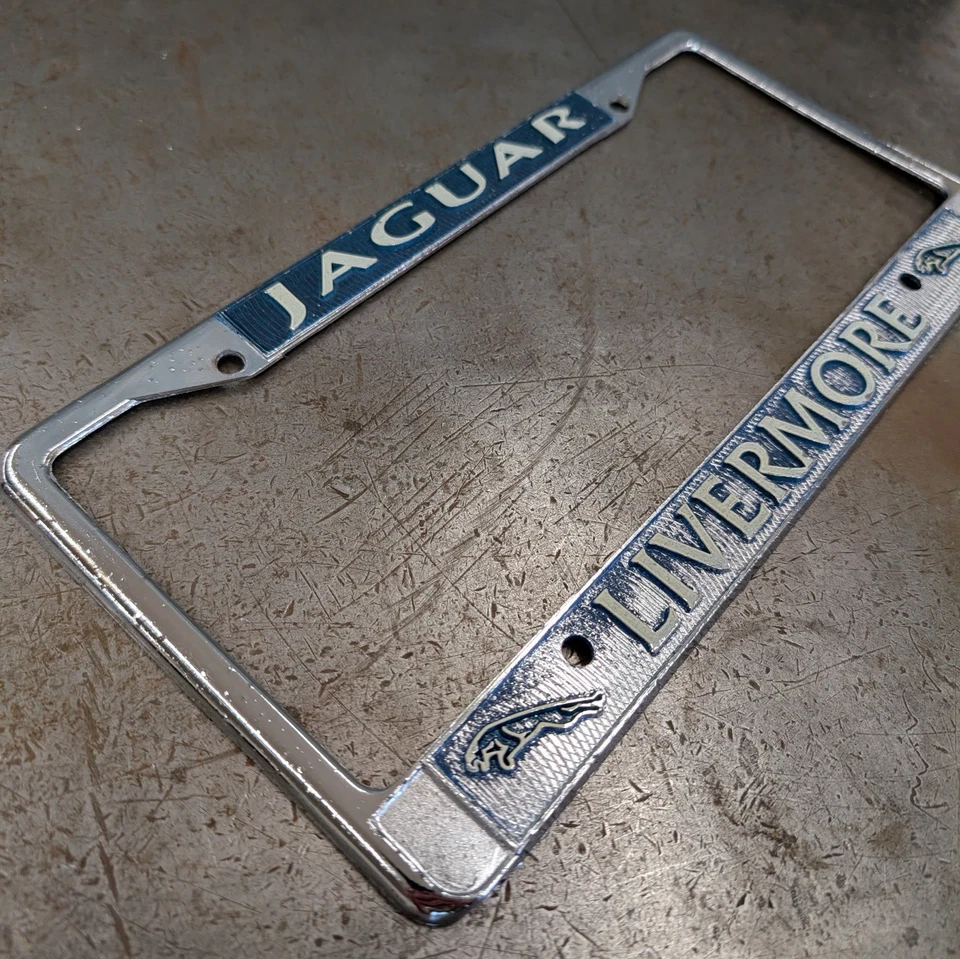 VINTAGE JAGUAR Metal  License Plate Frame LIVERMORE CALIFORNIA - Image 2 of 4