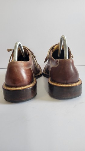 HERREN ITALIENISCHES VERO CUOIO LEDER Vintage Kleid Freizeit Braun EU 40 USA 9,5 Schnürer - Bild 9 von 10