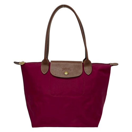 LONGCHAMP Le Pliage Original Shoulder Bag Foldable Bordeaux x Dark Brown Leathe