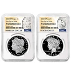 2024-S $1 Proof Morgan and Peace Silver Dollar 2pc Set NGC PF69UC FDI Morgan