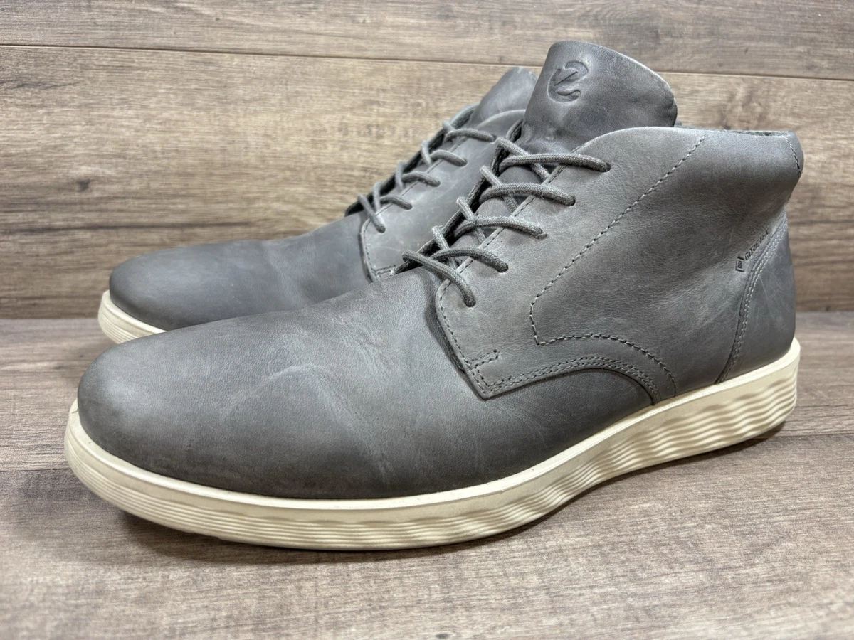 Ecco GTX Chukka Boots Gray Leather Lace Up S Lite Hybrid  display picture 3