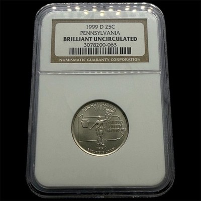 1999-D 25C Pennsylvania State Quarters NGC Brilliant Uncirculated