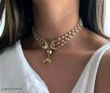 Indian Bollywood Style Designer Gold Plated Fashion Bridal Jewelry Necklace Set
