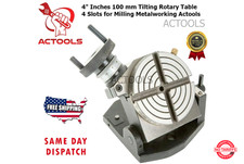 NEW Rotary Table 4'' Inch Tilting 100 mm 4 slot For Milling Machine ACTOOLS