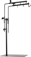 BETAZOOER Reptile Dual Lamp Stand Metal Adjustable 15.5-37.5 Inch 2 Hooks