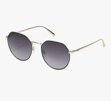 Quay Rooftop Round Sunglasses In Black Gold Frame/Smoke Lenses Women's New