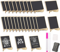 24Pcs Mini Kreidetafel Mit StäNder, Kleine Tafeln Zum Beschriften Mit LöSchbar K