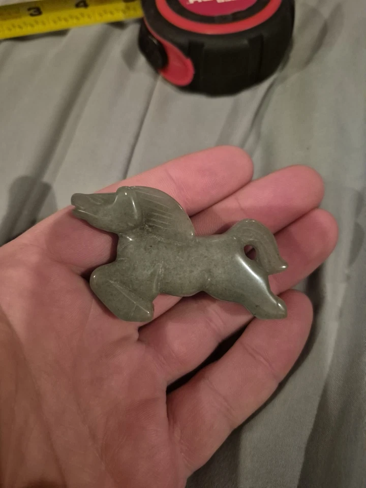 Pisapapeles figura de piedra de caballo de jade tallada a mano Foto 4 de 4