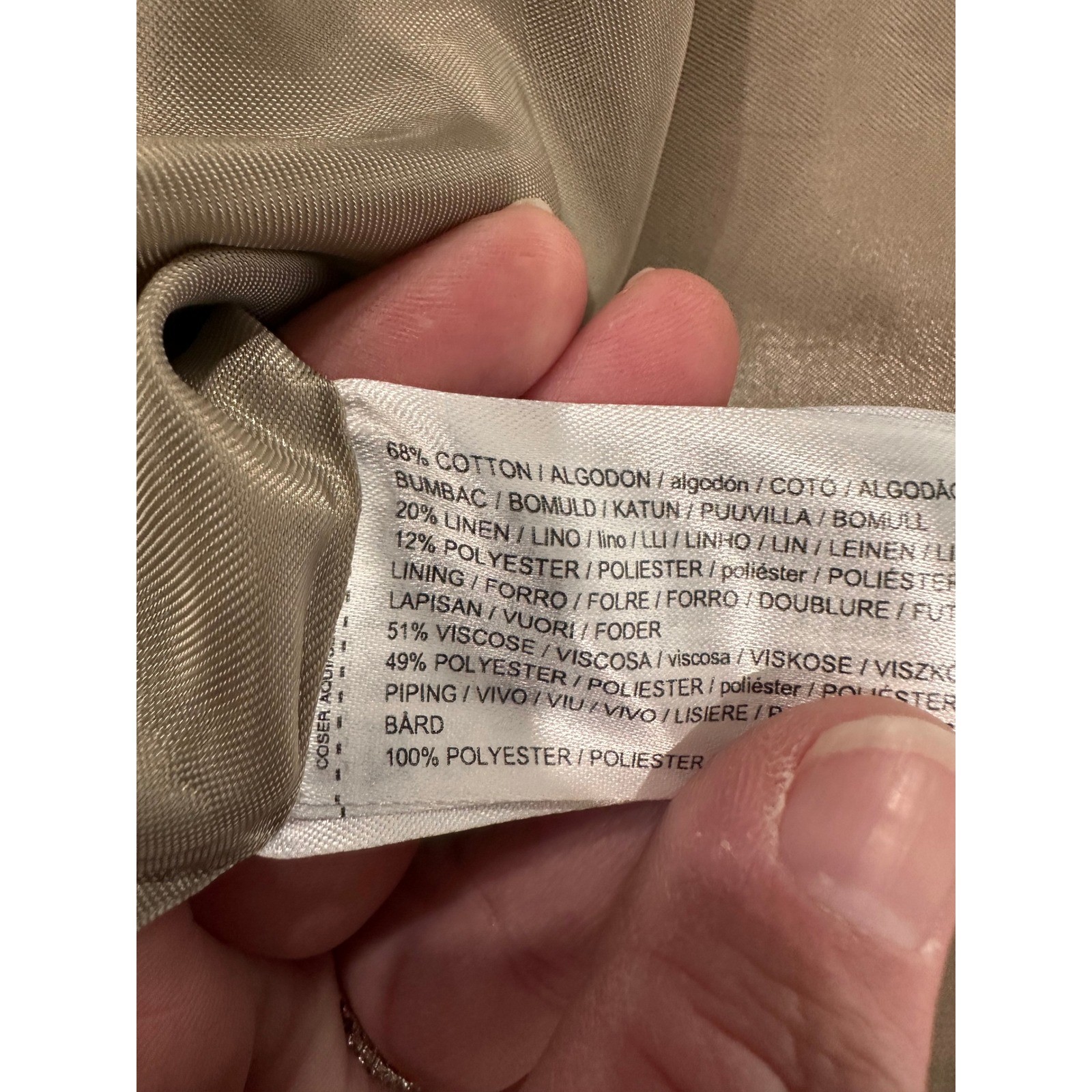 MANGO Linen Blend Utility Safari Blazer Jacket Beige Women Size XS thumbnail 3