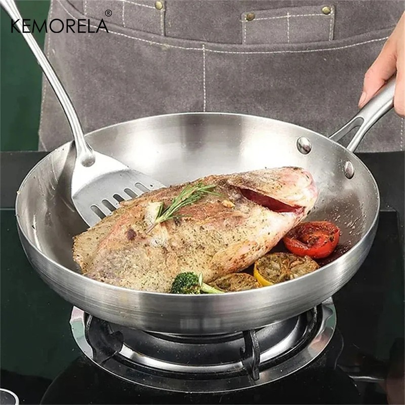 2/3PCS Stainless Steel Frying Pan Set – 5-Ply, Nonstick, 22–28cm
