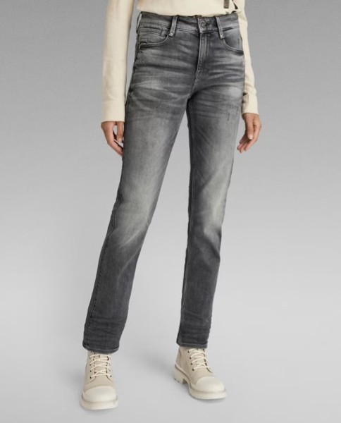 G-Star, Damen, Jeans, Straight, Noxer High Straight Moto, Grau, W27 L32-image