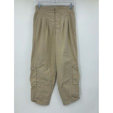 FP Movement Free People Cargo Track Pants Tan Snap Fly Women Small Athleisure