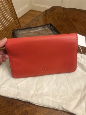 Loewe Flamenco Clutch Red/Deep orange Leather Bag